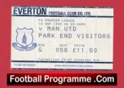 Everton v Manchester United 1992 – Ticket 1st Premier League Champions