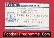 Everton v Manchester United 1992 – Ticket 1st Premier League Champions
