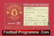 Manchester United v Bury 1998 – Treble Season Match Ticket