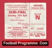 Leeds United v Manchester United 1977 – FA Cup Semi Final Match Ticket