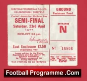 Leeds United v Manchester United 1977 – FA Cup Semi Final Match Ticket