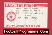 Manchester United v West Ham United 1986 – Replay Football Ticket