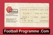 Manchester United v Brighton 1981 – Man Utd FA Cup Ticket