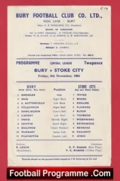 Bury v Stoke City 1964 – Gigg Lane Central League