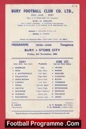 Bury v Stoke City 1964 – Gigg Lane Central League