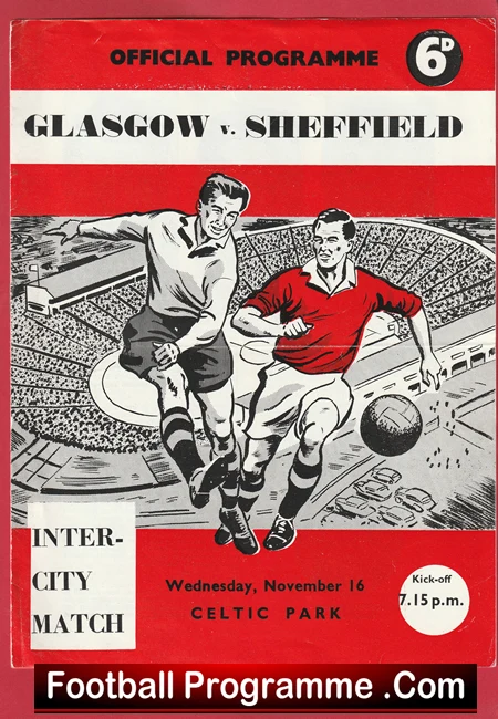 Glasgow v Sheffield 1960 - at Celtic Park Inter City Game - Image 2
