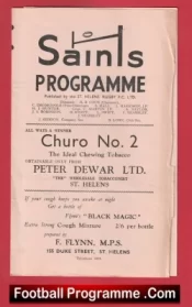 St Helens Rugby v Feathersone Rovers 1961 – Rugby Programme