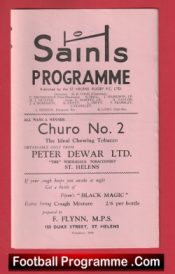  St Helens Rugby v Whitehaven 1960 - Rugby Programmes Football Programme .COM Football Programmes Memorabilia