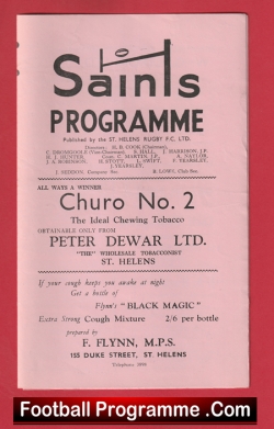  St Helens Rugby v Workington 1960 - Rugby Programmes Football Programme .COM Football Programmes Memorabilia