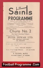 St Helens Rugby v Wigan 1960 – Rugby Programmes
