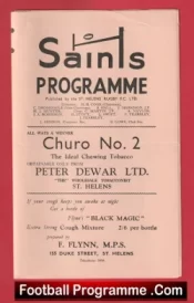 St Helens Rugby v Oldham 1960 – Rugby Programmes
