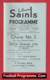 St Helens Rugby v Wigan 1960 – Rugby Programmes