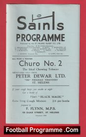  St Helens Rugby v Wigan 1960 - Rugby Programmes Football Programme .COM Football Programmes Memorabilia