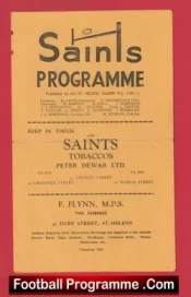 St Helens Rugby v Dewsbury 1956 – Rugby Programme