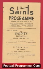 St Helens Rugby v Warrington 1957 – Rugby Programmes