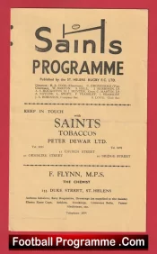 St Helens Rugby v Warrington 1957 – Rugby Programmes