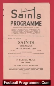 St Helens Rugby v Barrow 1957 – Rugby Programmes
