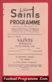 St Helens Rugby v Barrow 1957 – Rugby Programmes