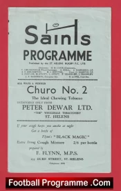 St Helens Rugby v Australia 1959 – Rugby Programme