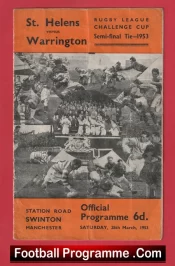 St Helens Rugby v Warrington 1953 – Cup Semi Final Swinton