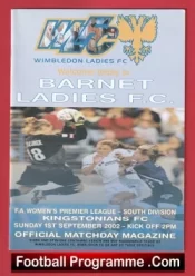 Wimbledon Ladies v Barnet 2002 – Womens Football