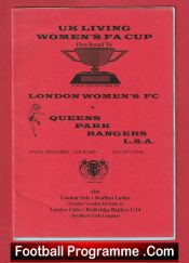  London Ladies v Queens Park Rangers 1997 - Womens Football Football Programme .COM Football Programmes Memorabilia