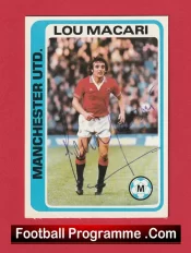 Manchester United Lou Macari Autographed Signed Football Card Man Utd