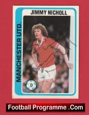 Manchester United Jimmy Nicholl Autographed Signed Football Card