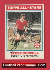 Manchester United Steve Coppell Autographed Signed Football Card Man Utd