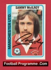 Manchester United Sammy McIlroy Autographed Signed Football Card Man Utd