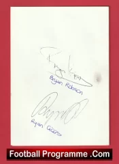 Manchester United Ryan Giggs + Bryan Robson Autographed Signed Birthday Card