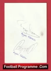 Manchester United Ryan Giggs + Bryan Robson Autographed Signed Birthday Card