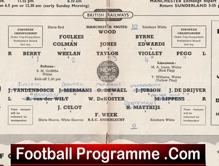 Manchester United v Anderlecht RSC 1956 - 1st European Game First - Image 3
