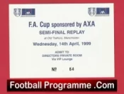Newcastle United v Tottenham 1999 – Replay Ticket Directors Room Old Trafford