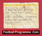 Coventry City v Manchester United 1988 – Match Ticket