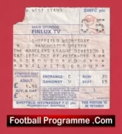 Sheffield Wednesday v Manchester United 1987 – Football Ticket