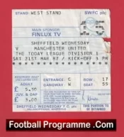 Sheffield Wednesday v Manchester United 1987 – Match Ticket