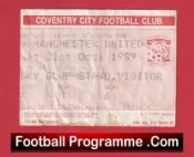 Coventry City v Manchester United 1989 – Football Ticket