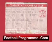 Coventry City v Manchester United 1989 – Football Ticket
