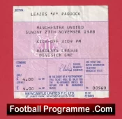 Newcastle United v Manchester United 1988 – Football Ticket
