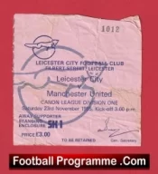Leicester City v Manchester United 1985 – Football Ticket