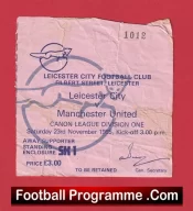 Leicester City v Manchester United 1985 – Football Ticket
