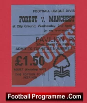 Nottingham Forest v Manchester United 1980 – Match Ticket