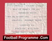 Port Vale v Manchester United 1983 – Football Ticket