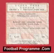 Middlesbrough v Manchester United 1989 – Football Ticket