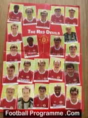 Manchester United Multi Signed Autographed Squad Team Poster 1990 – 1991