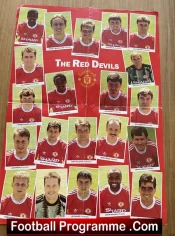 Manchester United Multi Signed Autographed Squad Team Poster 1990 – 1991