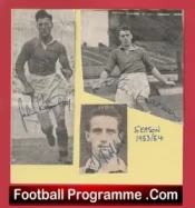 Manchester United Rowley + Pearson + Viollet Signed Autographs 1953 – 1954