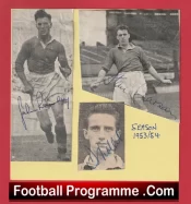 Manchester United Rowley + Pearson + Viollet Signed Autographs 1953 – 1954