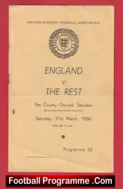 England v The Rest 1956 – Schoolboys Match at Swindon FC